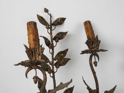 Paire d'appliques à deux bras de lumière...