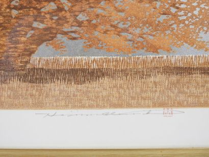 Hajime NAMIKI (1947). 
L'arbre doré. 
Lithographie,...