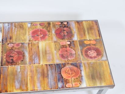 Table basse rectangulaire en métal laqué...