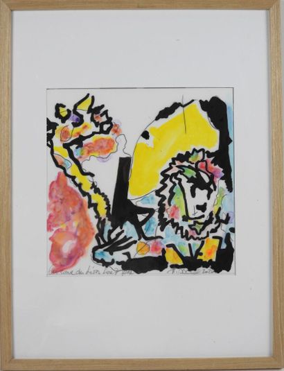Pascale SEURIN (1958).
The Lion's Courtyard.
Acrylic...
