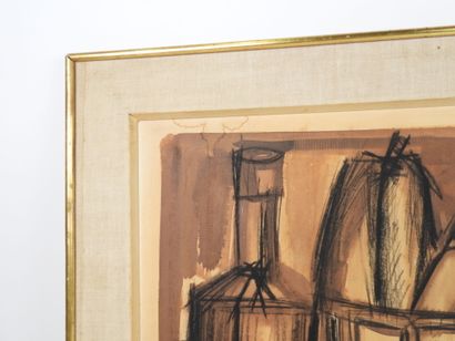 20th-Century School.
Still Life with a Bottle.
Lithograph...