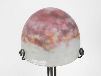 DAUM, NANCY, France. 
Mushroom-shaped lamp...