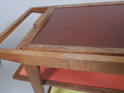 Roger GONIN (XXe).
Desserte roulante en bois...