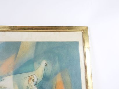 Jean-Baptiste VALADIÉ (1933).
Femme aux oiseaux.
Lithographie...
