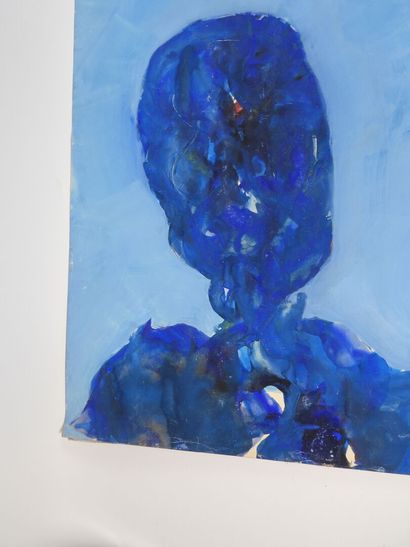 Emmanuel PEREIRE (1930–1992).
Blue Face.
Gouache,...