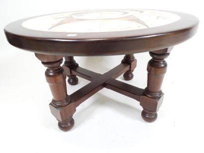 Table basse circulaire en bois, piètement...