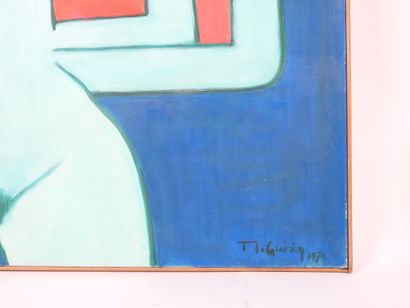 Michel GUERIN (20th).
Celadon Woman.
Oil...