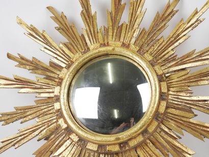 Miroir sorcière en forme de soleil en bois...