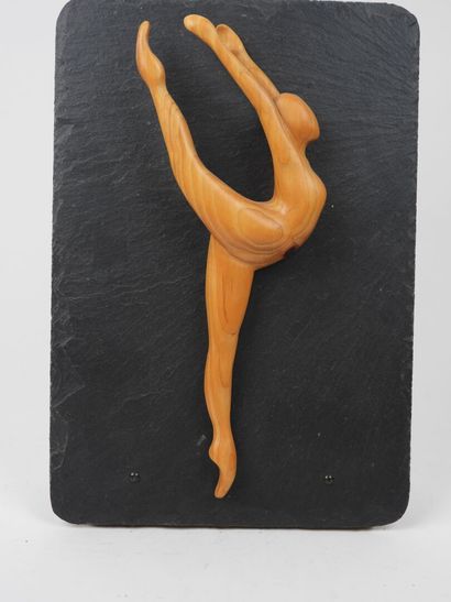Claude DAVID (XXe).
Envol.
Sculpture en bois...