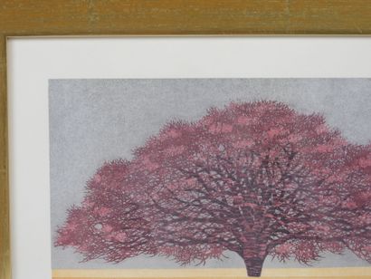 Hajime NAMIKI (1947). 
L'arbre rouge.
Lithographie,...
