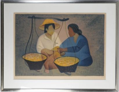 Louis TOFFOLI (1907-1999).
Femmes asiatiques.
Lithographie...