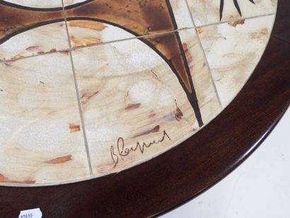Table basse circulaire en bois, piètement...