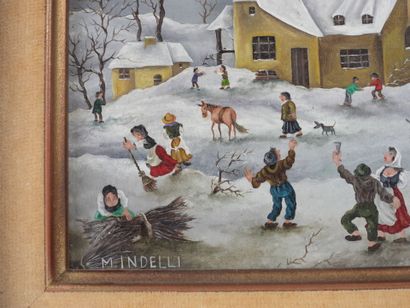 Mimma INDELLI (1909–2002).
Winter Celebration.
Oil...