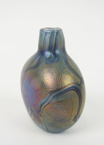 Small iridescent glass vase for a single...