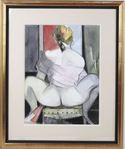 Camille HILAIRE (1916–2004).
The Shy Rose.
Watercolor...