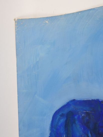 Emmanuel PEREIRE (1930–1992).
Blue Face.
Gouache,...
