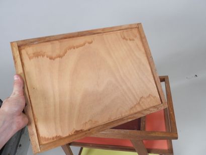 Roger GONIN (XXe).
Desserte roulante en bois...