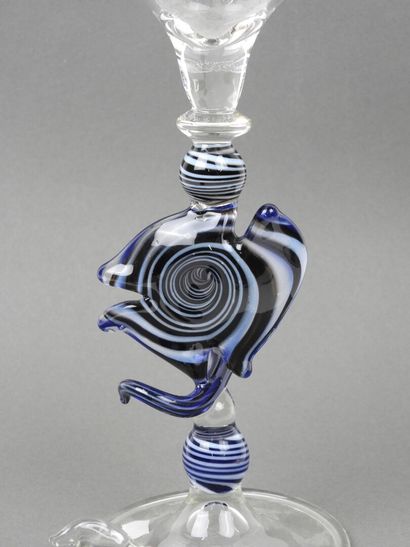 MURANO, 20th century.
Blown glass goblet...