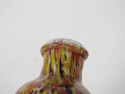 Polychrome blown-glass bottle.
20th-century...