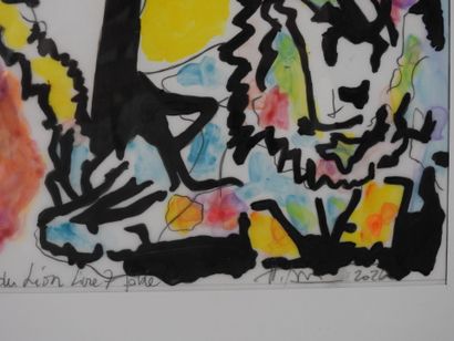 Pascale SEURIN (1958).
The Lion's Courtyard.
Acrylic...