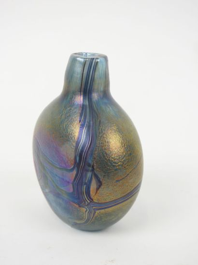 Small iridescent glass vase for a single...