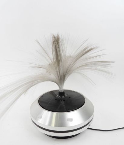 Lampe fibres en métal chromé et plastique.
Travail...