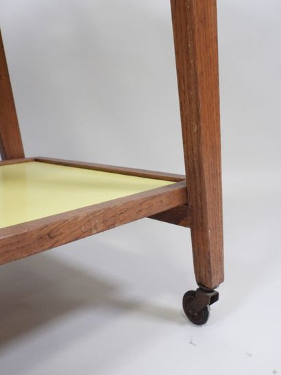 Roger GONIN (XXe).
Desserte roulante en bois...