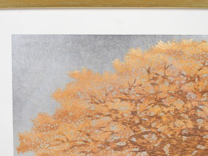Hajime NAMIKI (1947). 
L'arbre doré. 
Lithographie,...