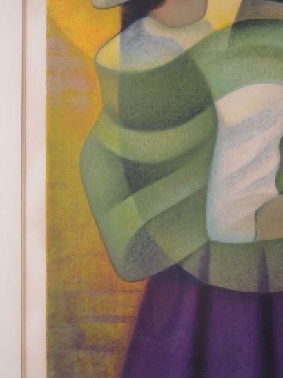 Louis TOFFOLI (1907-1999).
Femme et enfant.
Lithographie...