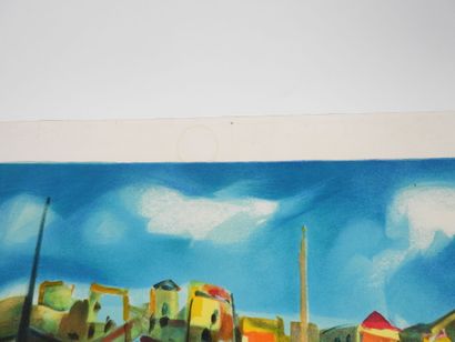 Marcel MOULY (1918-2008). 
Marine les voiliers.
Lithographie...