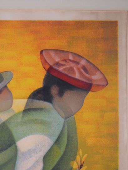 Louis TOFFOLI (1907-1999).
Femme et enfant.
Lithographie...