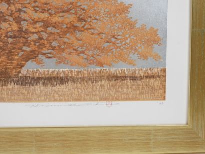 Hajime NAMIKI (1947). 
L'arbre doré. 
Lithographie,...