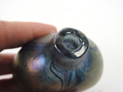 Small iridescent glass vase for a single...