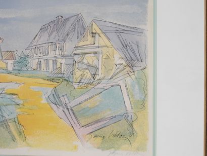 Jacques VILLON (1875-1963).
Maisons.
Lithographie...