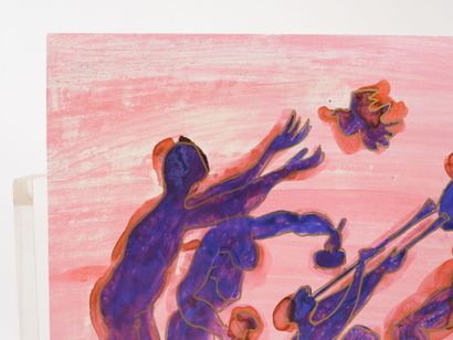 André VILDGRAIN (20th century).
Bacchanal.
Gouache,...