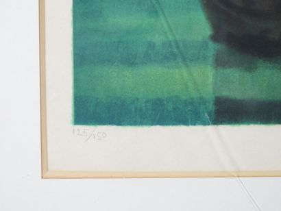 Louis TOFFOLI (1907-1999).
Homme aux paniers.
Lithographie...