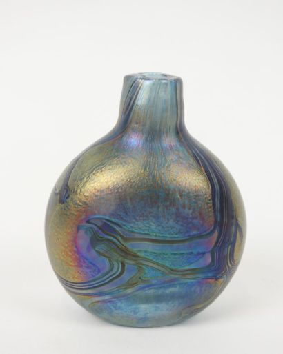 Small iridescent glass vase for a single...