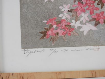 Hajime NAMIKI (1947). 
Fleurs.
Lithographie,...