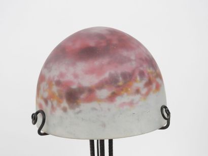 DAUM, NANCY, France. 
Mushroom-shaped lamp...