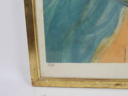 Jean-Baptiste VALADIÉ (1933).
Femme aux oiseaux.
Lithographie...