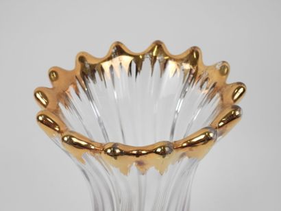 Vase with wavy edges and twisted ribs, made...