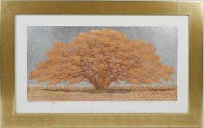 Hajime NAMIKI (1947). 
L'arbre doré. 
Lithographie,...