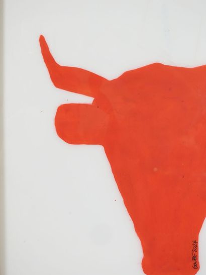 Patrick GOUTTE (1954).
Bull.
Acrylic on polyester...