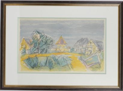 Jacques VILLON (1875-1963).
Maisons.
Lithographie...