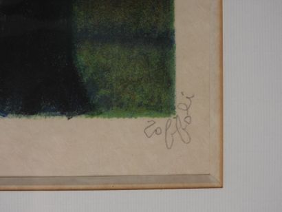 Louis TOFFOLI (1907-1999).
Maison asiatique.
Lithographie...