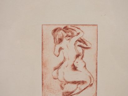 Paul HUBAY (1930-1994).
Le couple.
Gravure...
