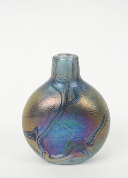 Small iridescent glass vase for a single...