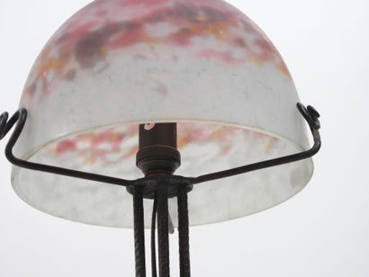 DAUM, NANCY, France. 
Mushroom-shaped lamp...