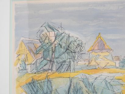 Jacques VILLON (1875-1963).
Maisons.
Lithographie...