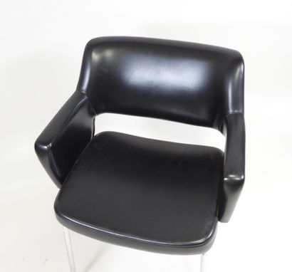 Fauteuil de bureau en métal tubulaire et...